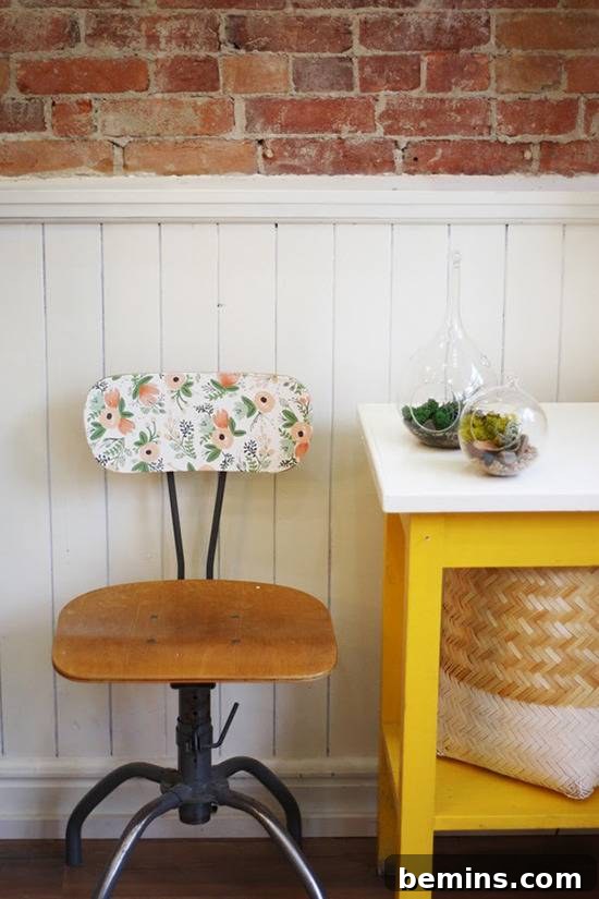 Furniture Restoration: Wallpapered Vintage Chair