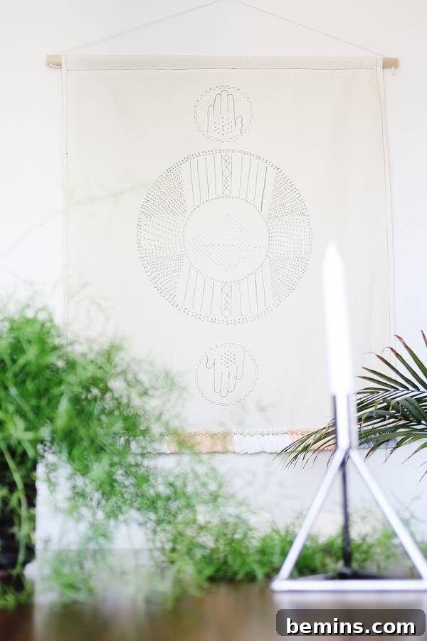 Budget-Friendly Boho Chic Textile Art 10 Hanging the bohemian wall art
