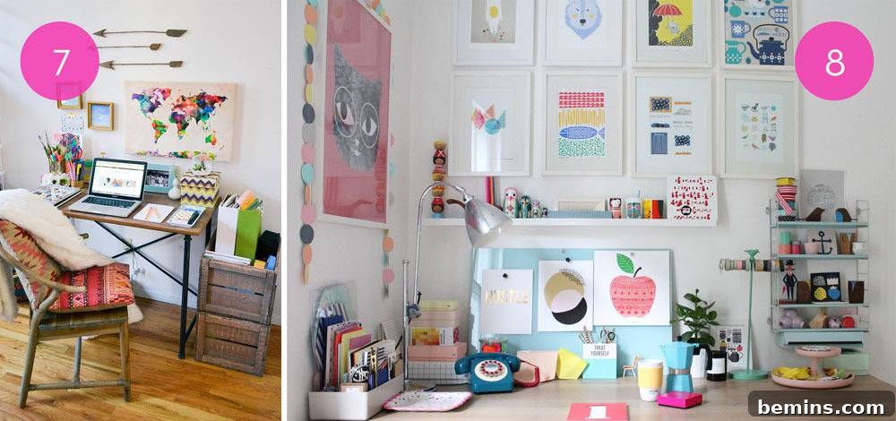 Navy Accent Wall with Pink and Gold Accessories