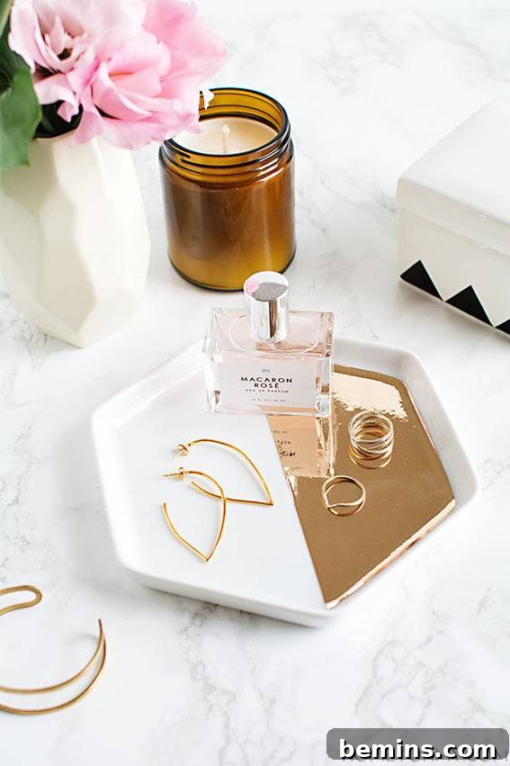 DIY Mirrored Gold Tray