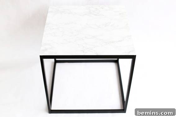 DIY Marble Side Table with Contact Paper