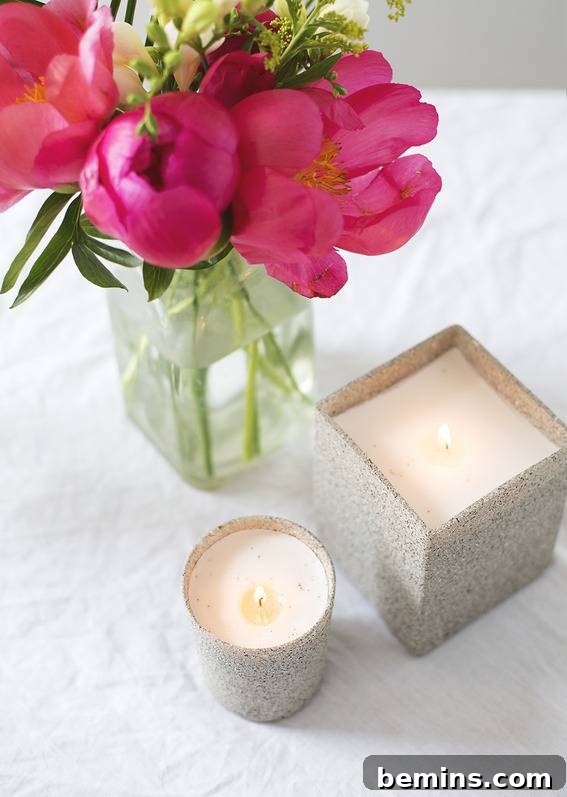 DIY Stone Candle Holder with Spray Paint