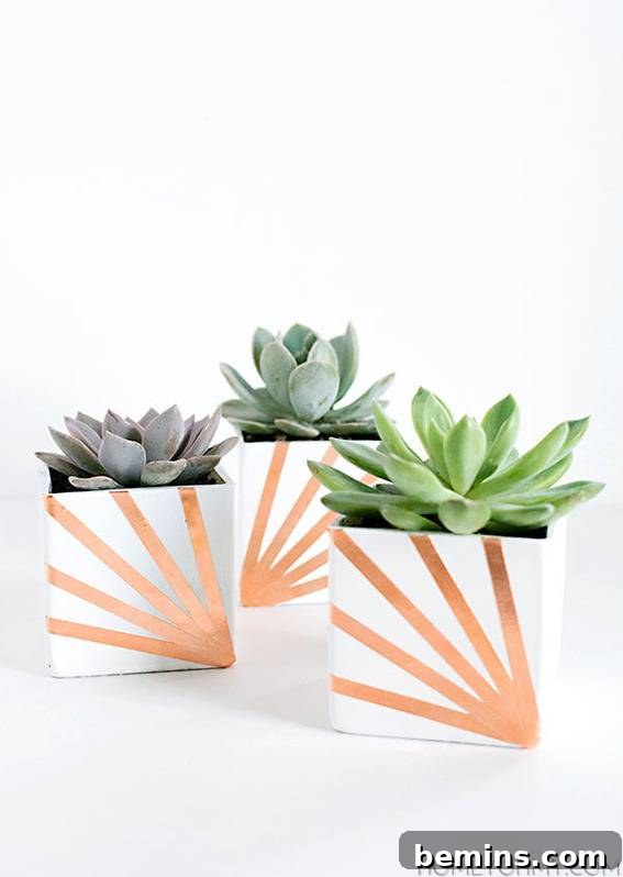 DIY Copper Tape Planters