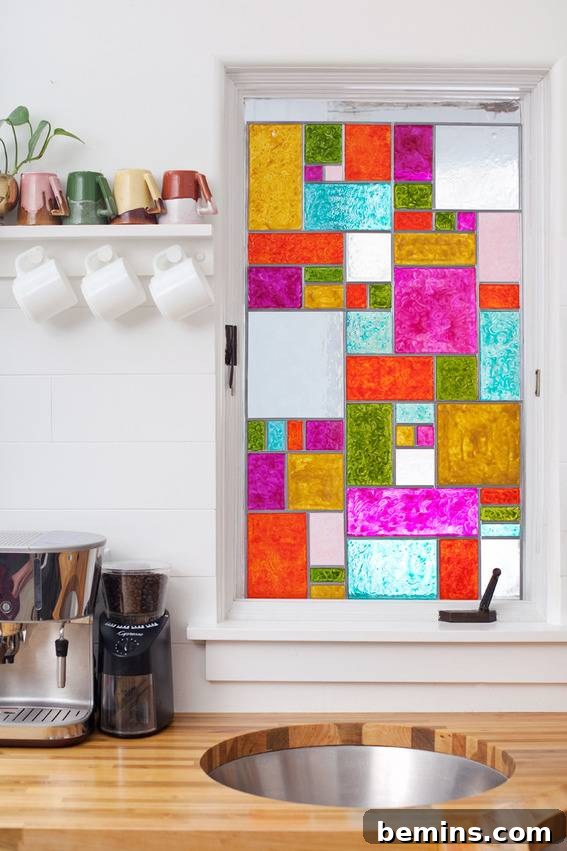 DIY Faux Stained Glass Window