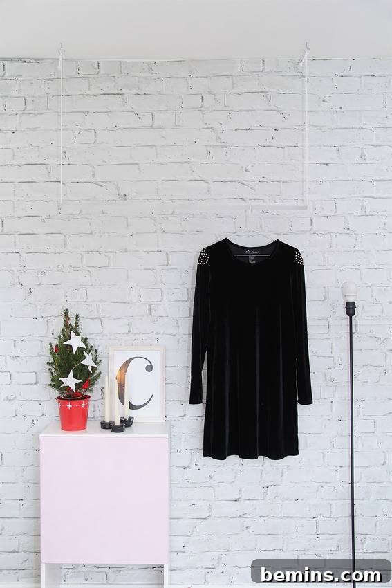 DIY Exposed Brick Wall with Wallpaper