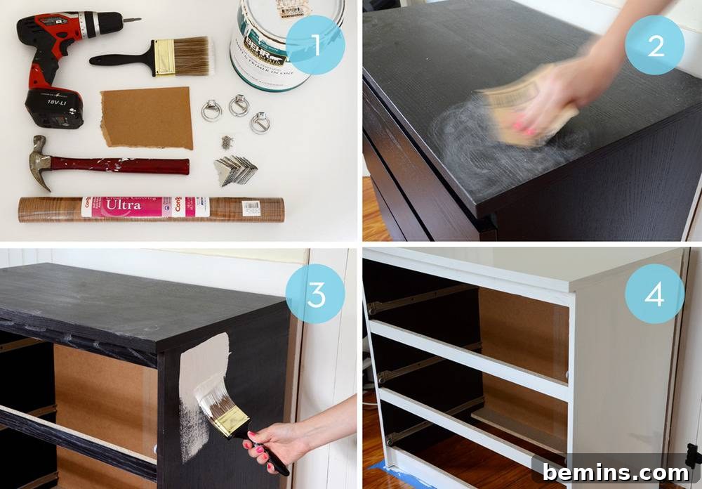 Before and After: An IKEA Malm Hack - Side by side comparison.