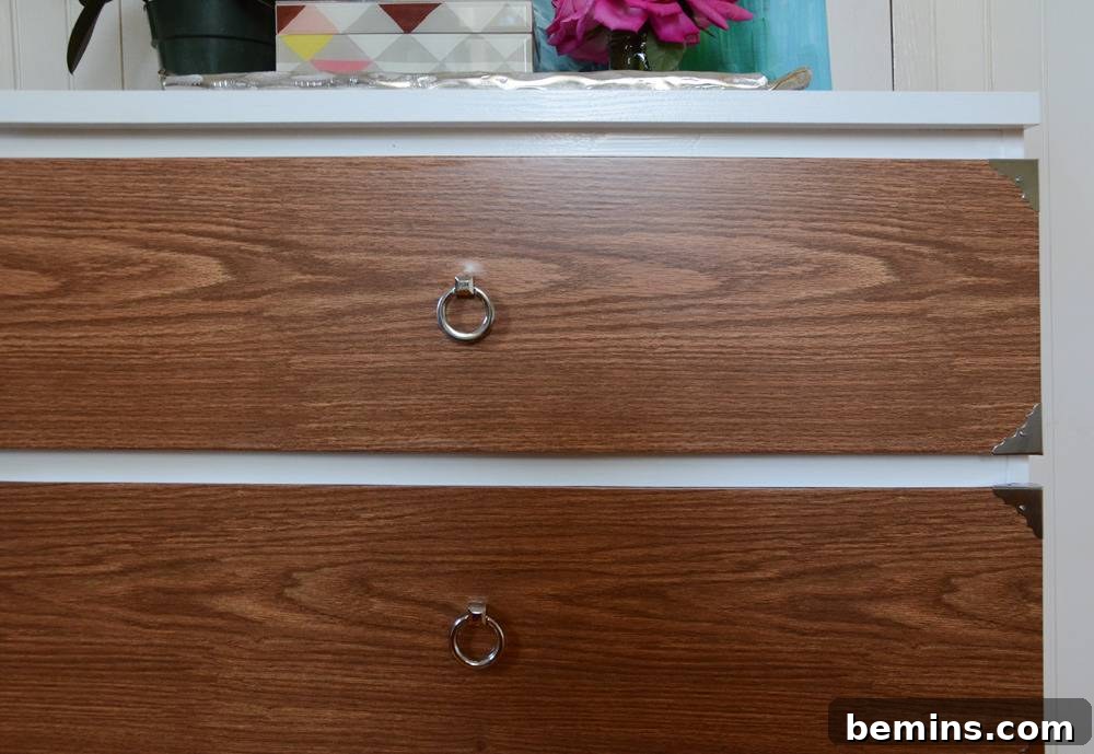 Before and After: An IKEA Malm Hack - Close up of the hardware.