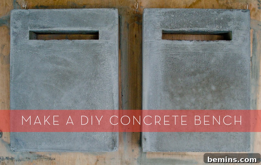 DIY concrete and cedar outdoor bench