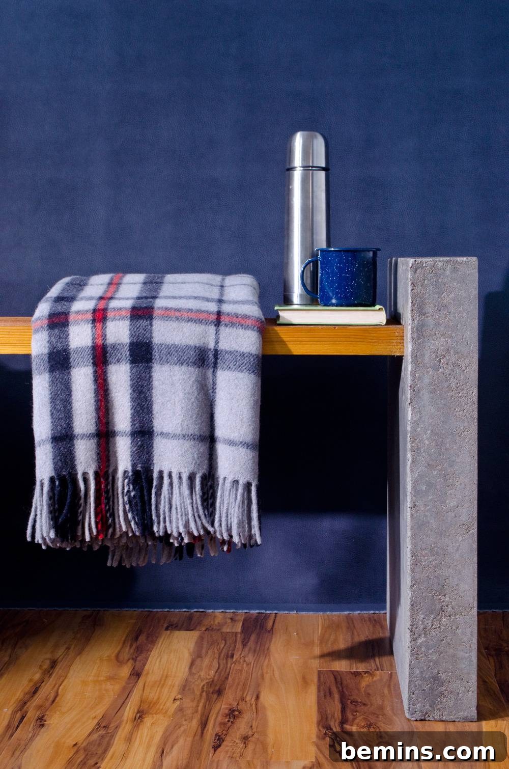 DIY Concrete and cedar bench