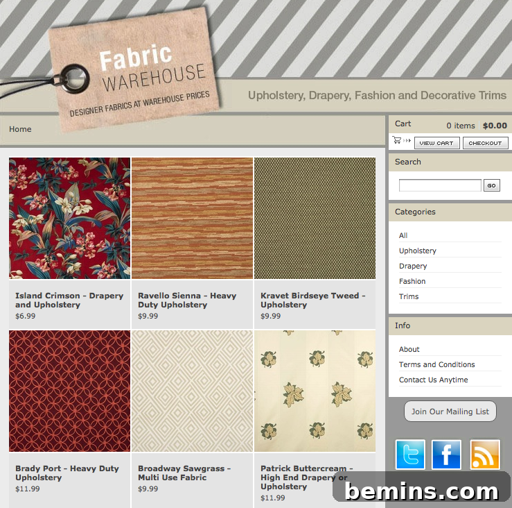 11 Budget-Friendly Online Fabric Shops for Your Next Project 10 Fabric Warehouse: Affordable Transitional Fabrics