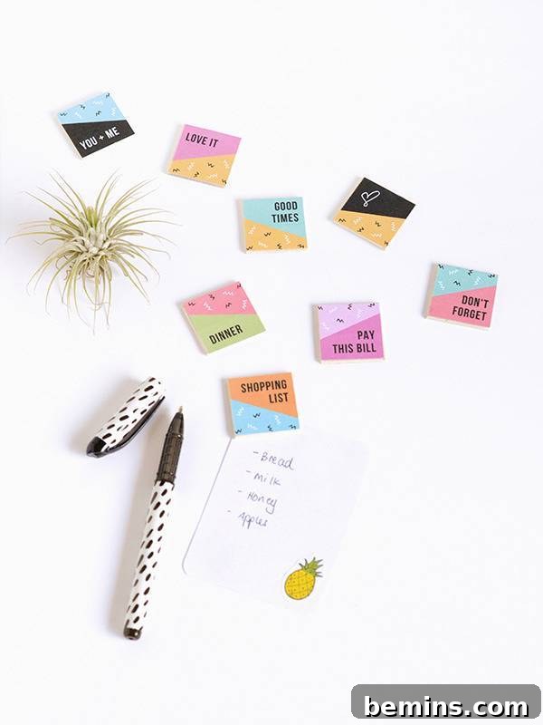 Printable reminder magnets