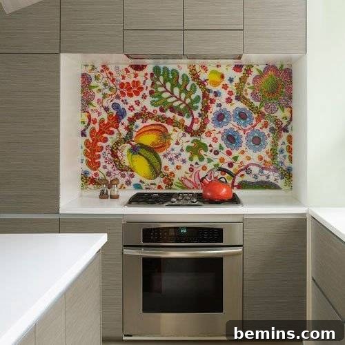 Bohemian Apartment Kitchen with Fabric Backsplash - 15 Inspirational Ideas For Using Fabric In The Kitchen