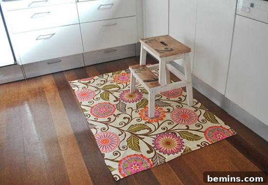 DIY Kitchen Floor Mat - 15 Inspirational Ideas For Using Fabric In The Kitchen