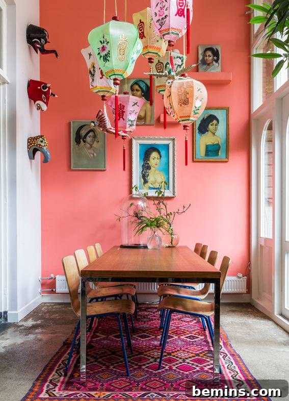 Bohemian Dining Room with Asian Influences