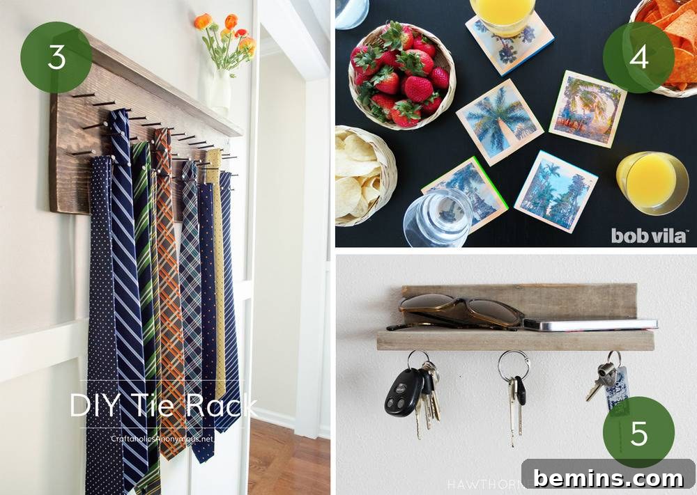 Rustic Wooden Tie Rack: A Perfect Gift for Him