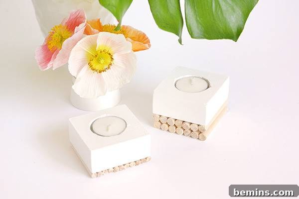 Materials for DIY wood tea light holders - wood, drill, paint, etc.