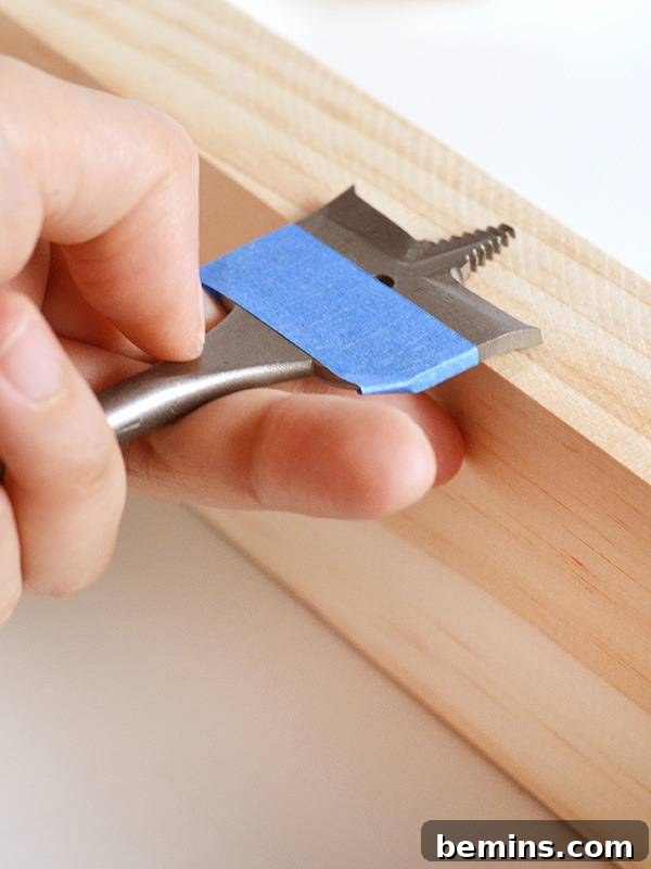 Drilling holes in wood for tea light candles