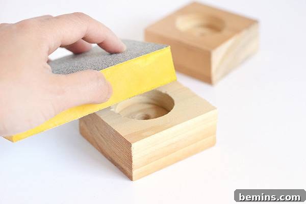 Painting the wood squares white