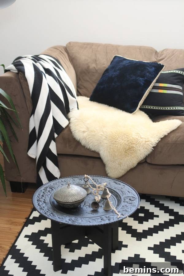 Moroccan Inspired Side Table - Collapsed View