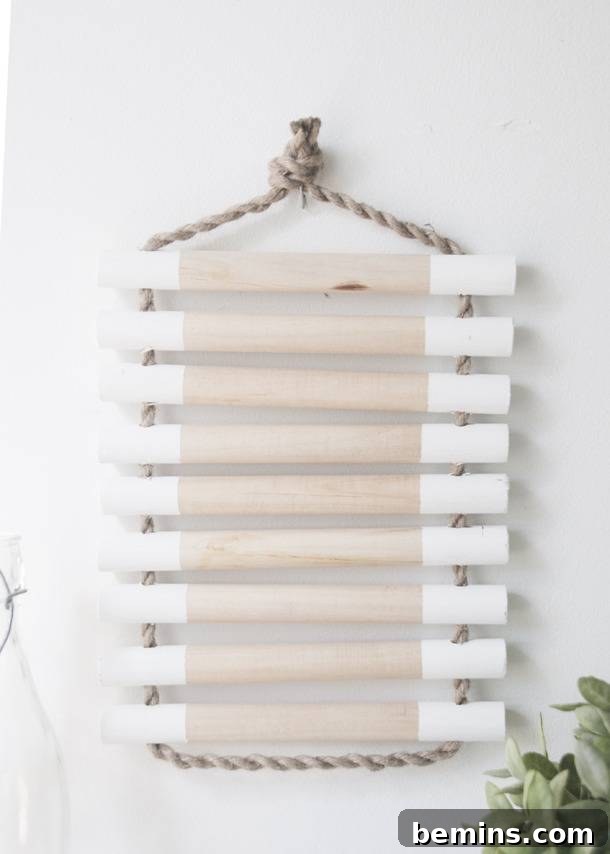 A decorative item situated on a white wall