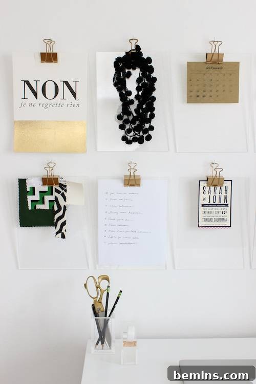 DIY Gold Acrylic Clipboards for Wall Decor