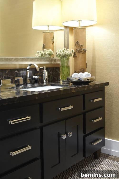 Updated kitchen hardware adding a touch of elegance