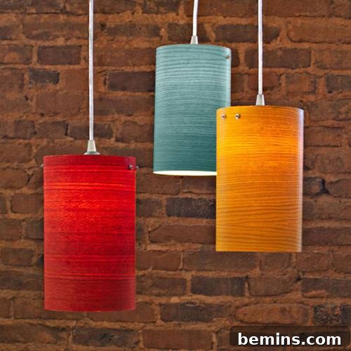 Wood Veneer Pendant Lights