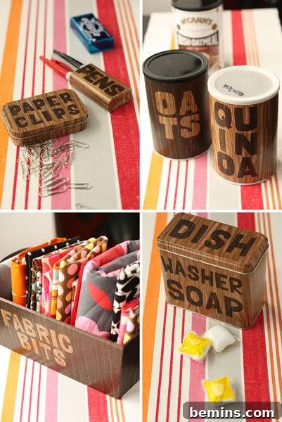 Wood Grain Tins