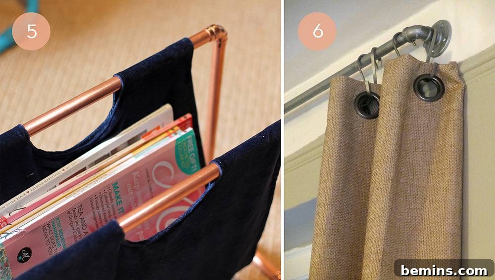 DIY Copper Magazine Rack