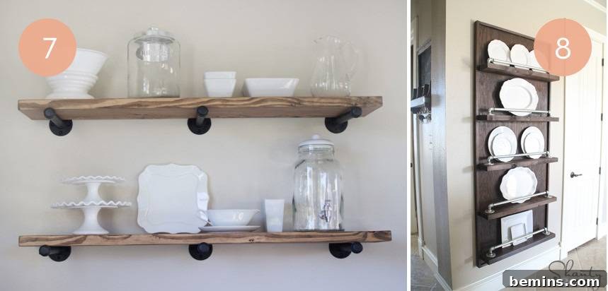 DIY Pipe Shelves