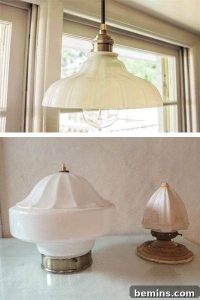 Unique Light Fixtures and Shades at Estate Sales