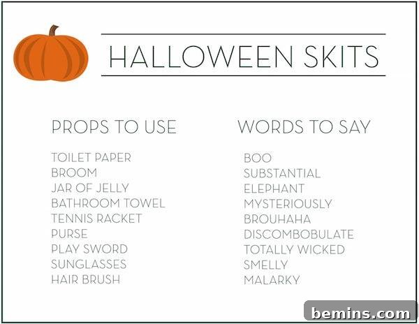 15 Spooktacular Halloween Party Games for Kids 7 Instructions for a Halloween skit activity.