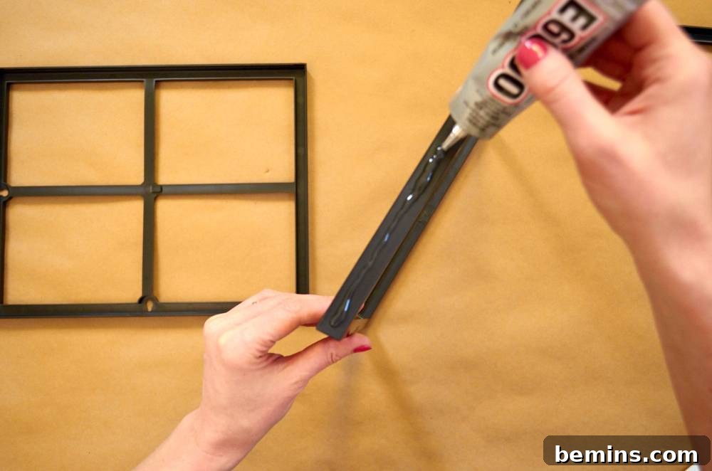 Glue the frames together