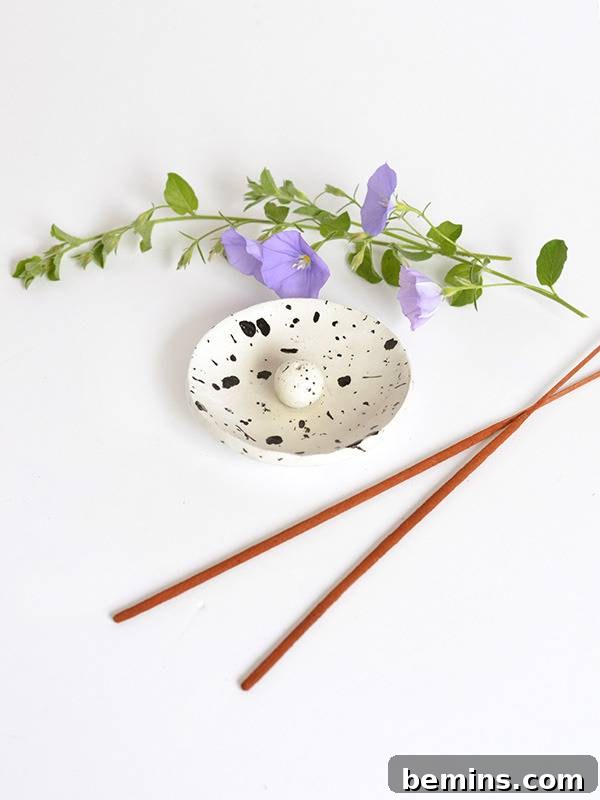 Finished DIY clay incense holder