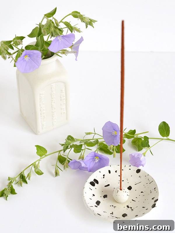 Another view of the finished incense holder