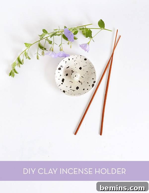 Paint-splattered incense holder