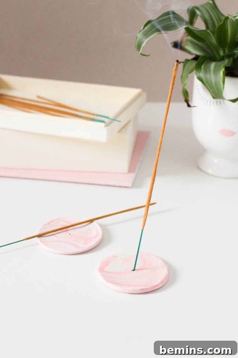 Rose Marbled Incense Holder