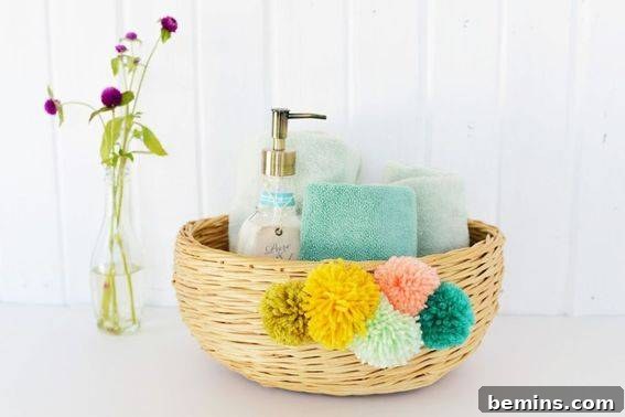 Yarn pom pom basket - Home Edit