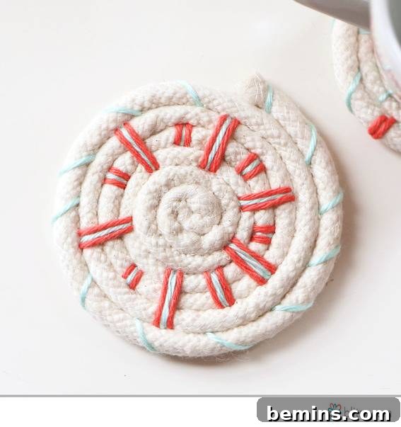 Rope stitched coasters - Blitsy