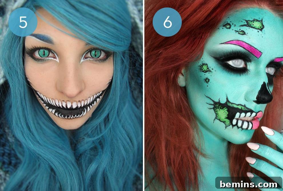 Creative Cheshire Cat Halloween Makeup
