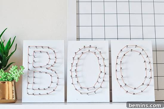 How To: Spooky & Simple BOO String Art For Halloween 