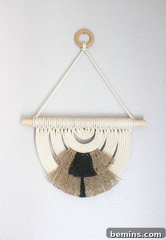 Macrame Wall Hanging with Unique Shapes
