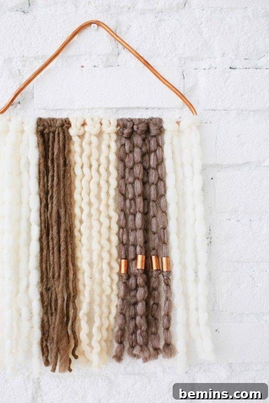 DIY Copper and Yarn Wall Hanging