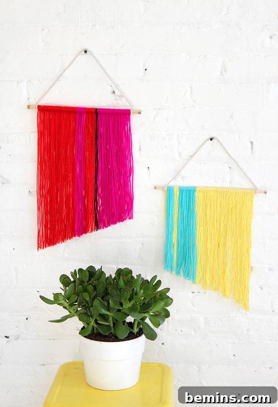 DIY Wall Hanging with Bold Color Blocks