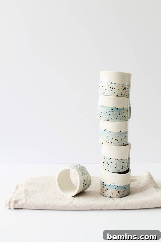 DIY Faux Ceramic Napkin Rings: A Touch of Rustic Charm