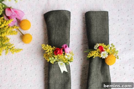Fresh Flower Napkin Rings: A Burst of Natural Beauty