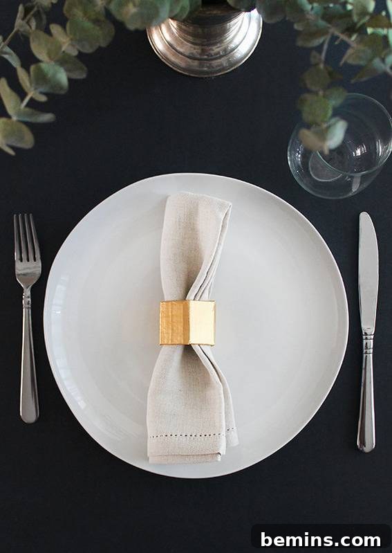 DIY Gold Geometric Napkin Rings: Affordable Elegance