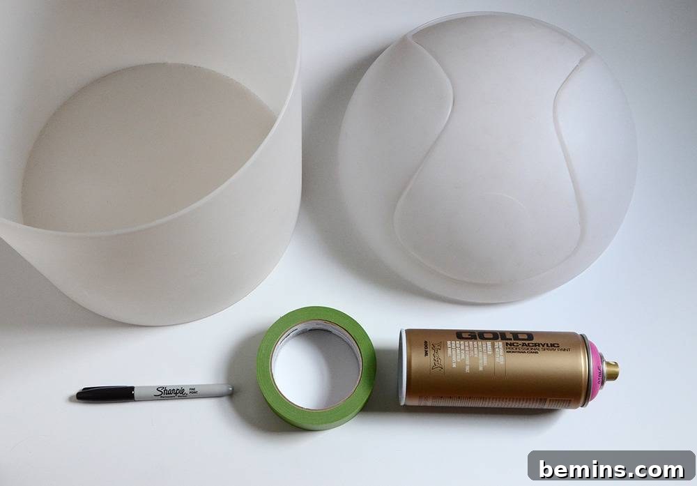 Materials for DIY Pantone Trash Can