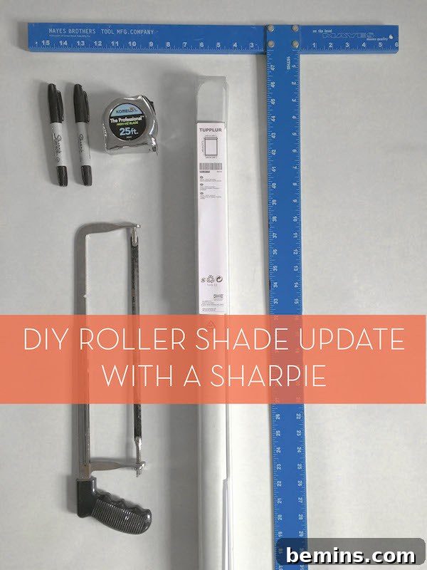 Sharpie Roller Shade - Updated with Black Stripes