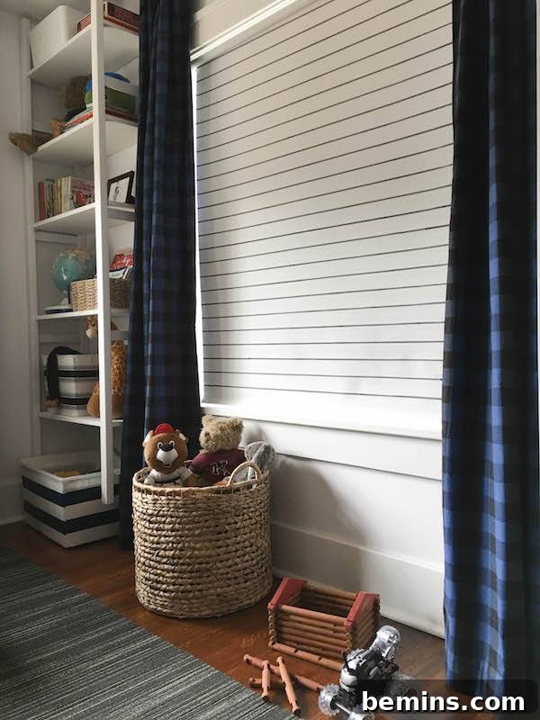 Sharpie Roller Shade in a window